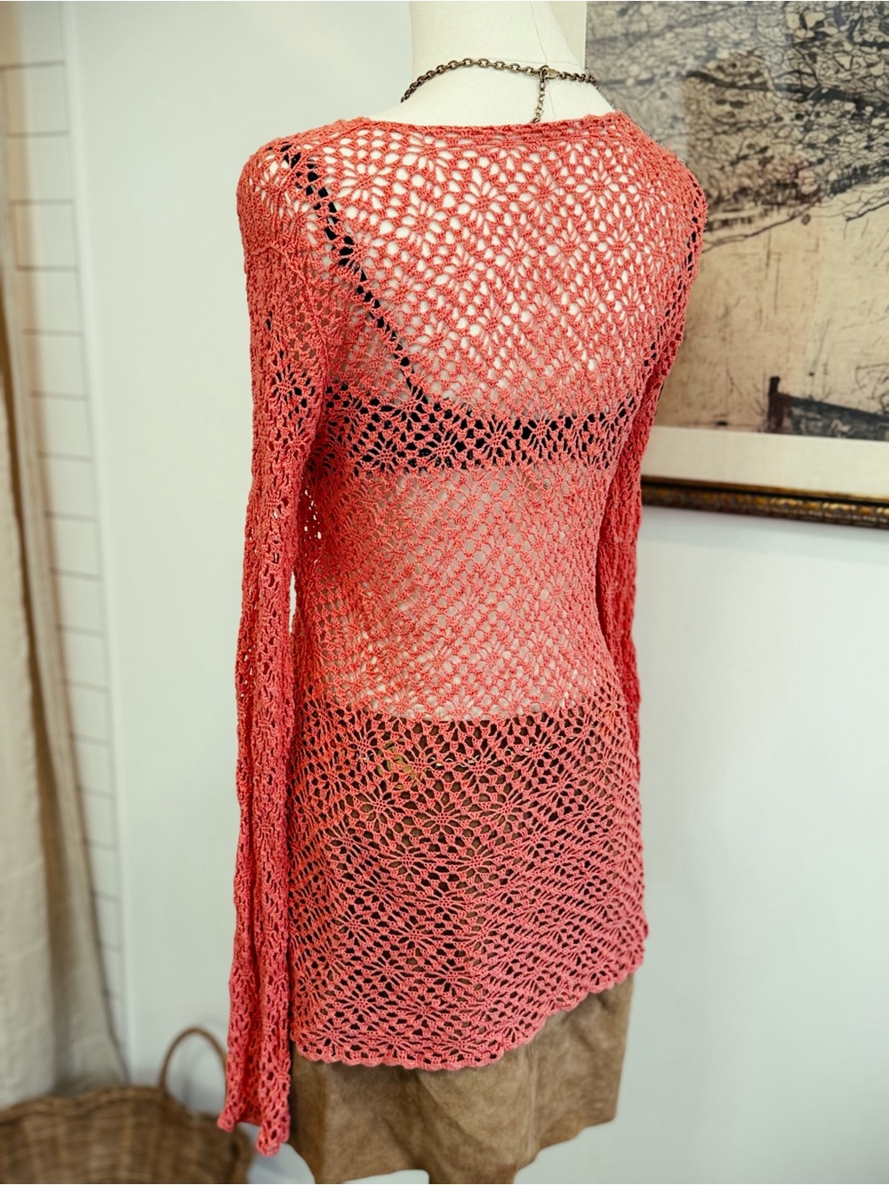 ✨ FREE PEOPLE vintage crochet sweater - Picture 3 of 3
